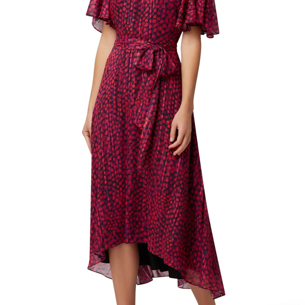 Tahari Red and Blue High Low Dress
